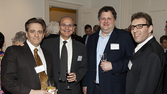 Prof. Alan Wolf, Pres. Bharucha, Jeremy Wertheimer (EE, 82) and Alan I. Goldsmith (CHE 86/MCHE 89)