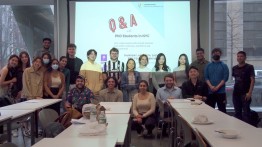 Group photo after the Q&A with PhD Students in NYC event panelists, organizers, and students.