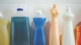 Ladies (detail), 90" x 16" x 5", dish detergent, plastic extruded doll torso