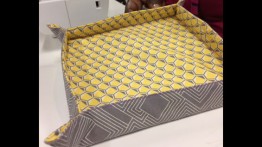 A fabric box made by a student in the workshop