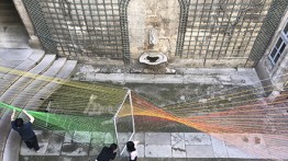Students traveled to Montpellier, France to install Manifold, which the designed for the city's annual Festival des Architectures Vives.