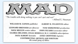 A 1983 masthead from "Mad" magazine