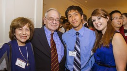 Anne and Paul Heller (ME'53) with Anthony Adal and Amanda Zielkowski, mechanical engineering seniors