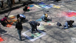 Saturday Program students reproduce Old Masters in chalk at a previous opening