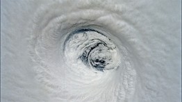 The eye of a hurricane as seen from the Space Shuttle.  Photo courtesy Don Thomas