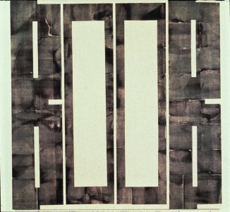 Untitled (boob), 1993. Heat transfer on canvas,  84 x 84 inches.