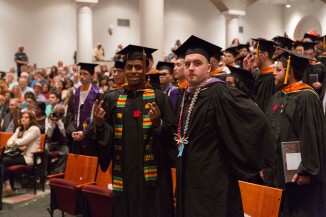 Alfred Dudley III A'18, recipient of the Irma Giustino Weiss Prize, and Heinrich Farin AR'18, recipient of the Snarkitecture Commencement Prize