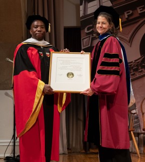 Edray Goins, professor of mathematics at Pomona College received an honorary doctoral degree