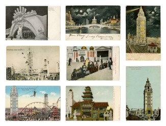 Postcards, Dreamland, Coney Island, N.Y. c1904 – 1911. Joseph Covino New York City Postcard Collection, The Irwin S. Chanin School of Architecture Archive of The Cooper Union.