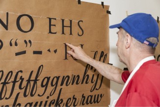 John Downer gave a workshop on sign painting.