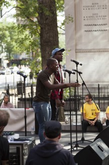 Members of the Bowery Poetry Club perform