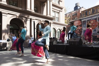 The South Asian Society Dance Group performing on the Cooper Stage