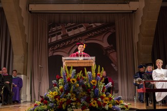 President Bharucha giving his commencement address