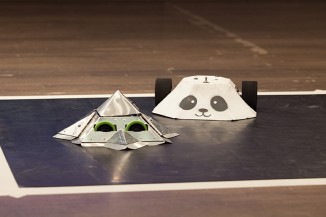 Albert Nerkin School of Enginineering | Two 'bots ready to square off in the annual Robot Sumo competition