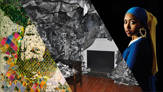 Details of work by Malcom Davis, Sam Vernon and Awol Erizku