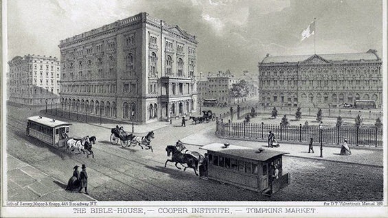 The Bible House, Cooper Institute & Tompkins Market; courtesy New York Public Library