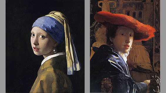 Same painter? Same model? 'The Girl with a Pearl Earring' (c.1665; left) & 'The Girl with the Red Hat' (c.1665-6)