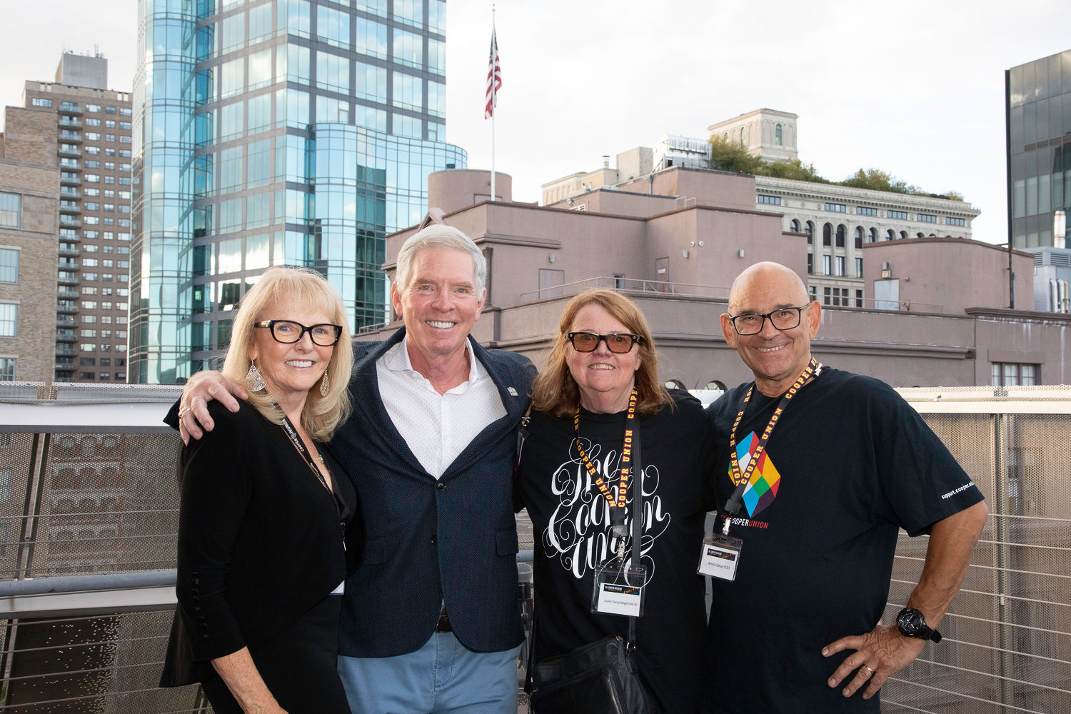 Alumni on roof terrace