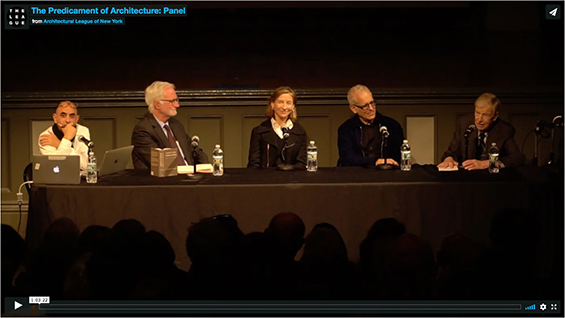 Panel video documentation thanks to The Architectural League of New York.