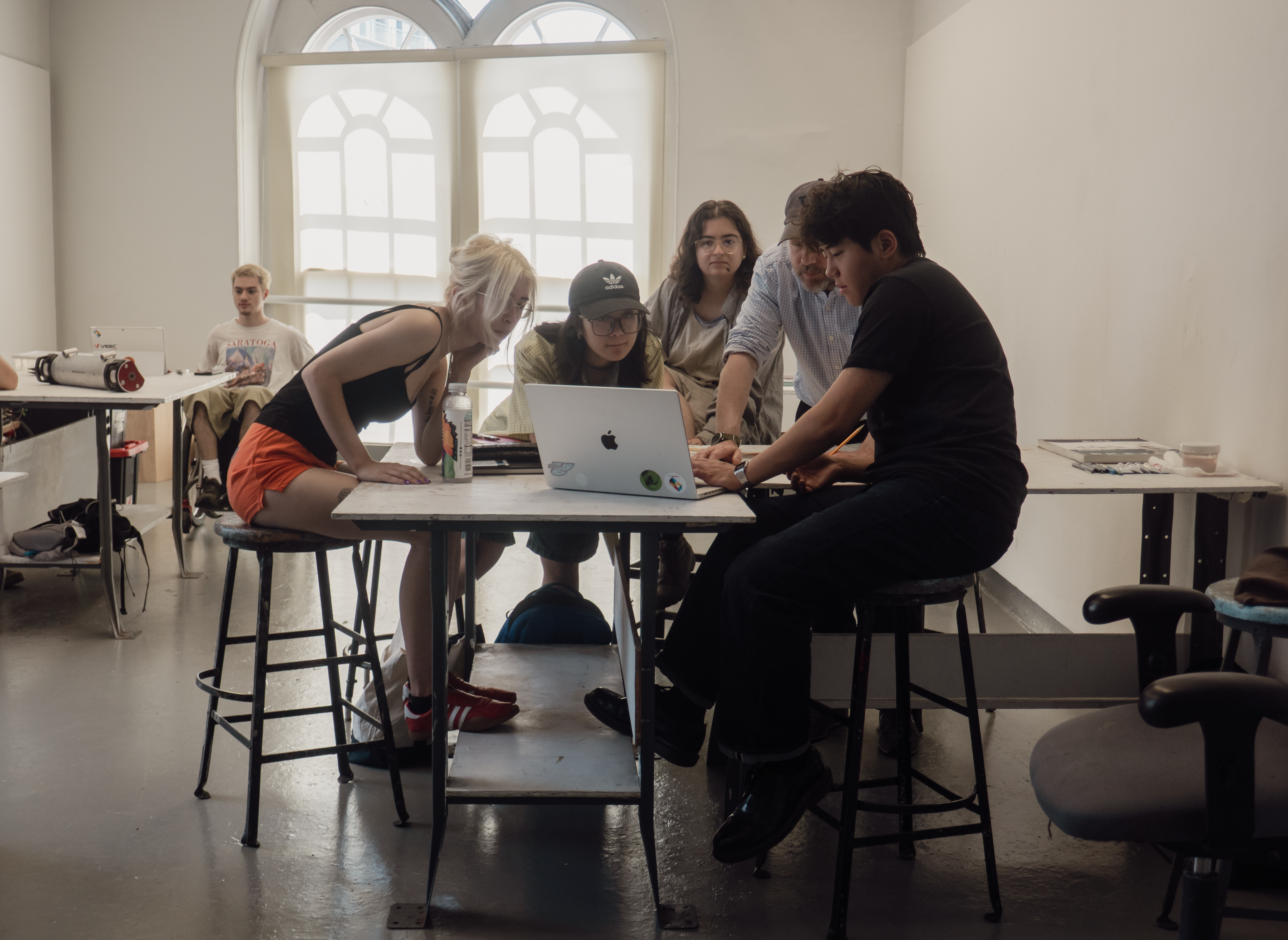 Students working in studio