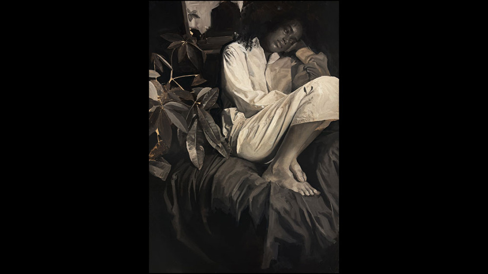 Painting of Kia on a black background 
