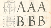 Examples of the letter A and B made geometrically