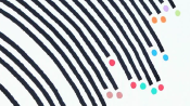 black curved lines with colorful dots at end of lines