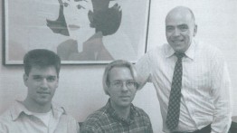 Image of Greg Loibl ChE'92 and '92, Professor George Sidebotham, and Irv Brazinsky