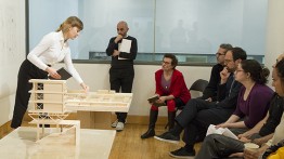 Nader Tehrani participating in an architecture review. 