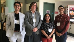 From left to right: Ubaidullah Hassan ChE 25, Prof. Robert Topper, Prof. Fabiola Barrios-Landeros, and Mohammed Rhakib ChE 24
