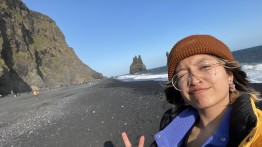Lizelle Ocfemia ME’24 at the Black Sand Beach in Iceland.