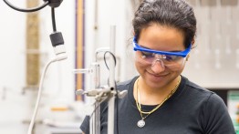 Chemical Engineering student working in lab
