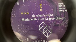 Close-up of circuit board from PCB lab