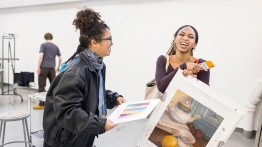 Student and Faculty in the Galleries