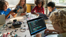 Students engaged in a STEM activity