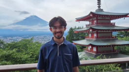 Image of person standing in front of temple in Japan