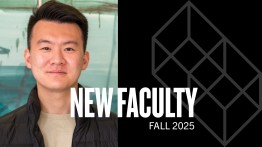 Image of David in black shirt with text says new faculty