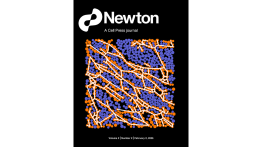 Cover of Newton with illustration of purple molecules overlaid by yellow and orange branch chains