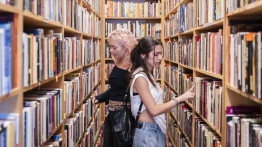 Students at Codex bookstore