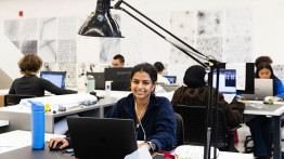 school of architecture student in the studio