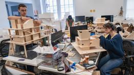 students in the 3rd floor architecture studio