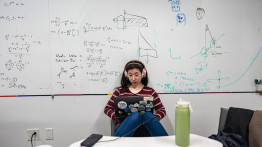 School of Engineering Student in a Study Room