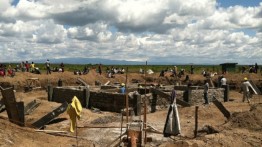 Construction site for the WaterBank School in Laikipia, in the central highlands of Kenya