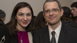 Jenn Halweil and Prof. George Delagrammatikas, who brought the panel to The Cooper Union