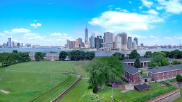 Governors Island in 2014, looking north to Manhattan. Photo by Nestor Rivera Jr. via Wikicommons