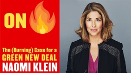 'On Fire' book jacket & author photo of Naomi Klein
