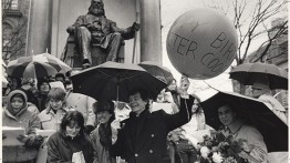President Bill N. Lacy at Founder's Day 1985. Image from the Cooper Union Archives and Special Collections.