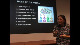 Lee Kim 00'ME, Design Thinking Facilitator at Cornell, ran the workshop