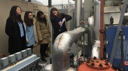 Prof. Baglione explaining the operation of our cogeneration system at 41 Cooper Square to Cooper Union students