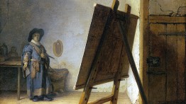 'The Artist in his Studio' (detail) by Rembrandt, 1628. Original at the Museum of Fine Arts, Boston